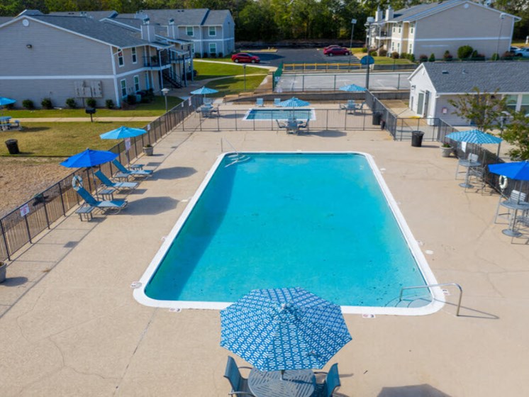 Extensive Resort Inspired Pool Deck at Mirabelle Apartments, Mobile, AL